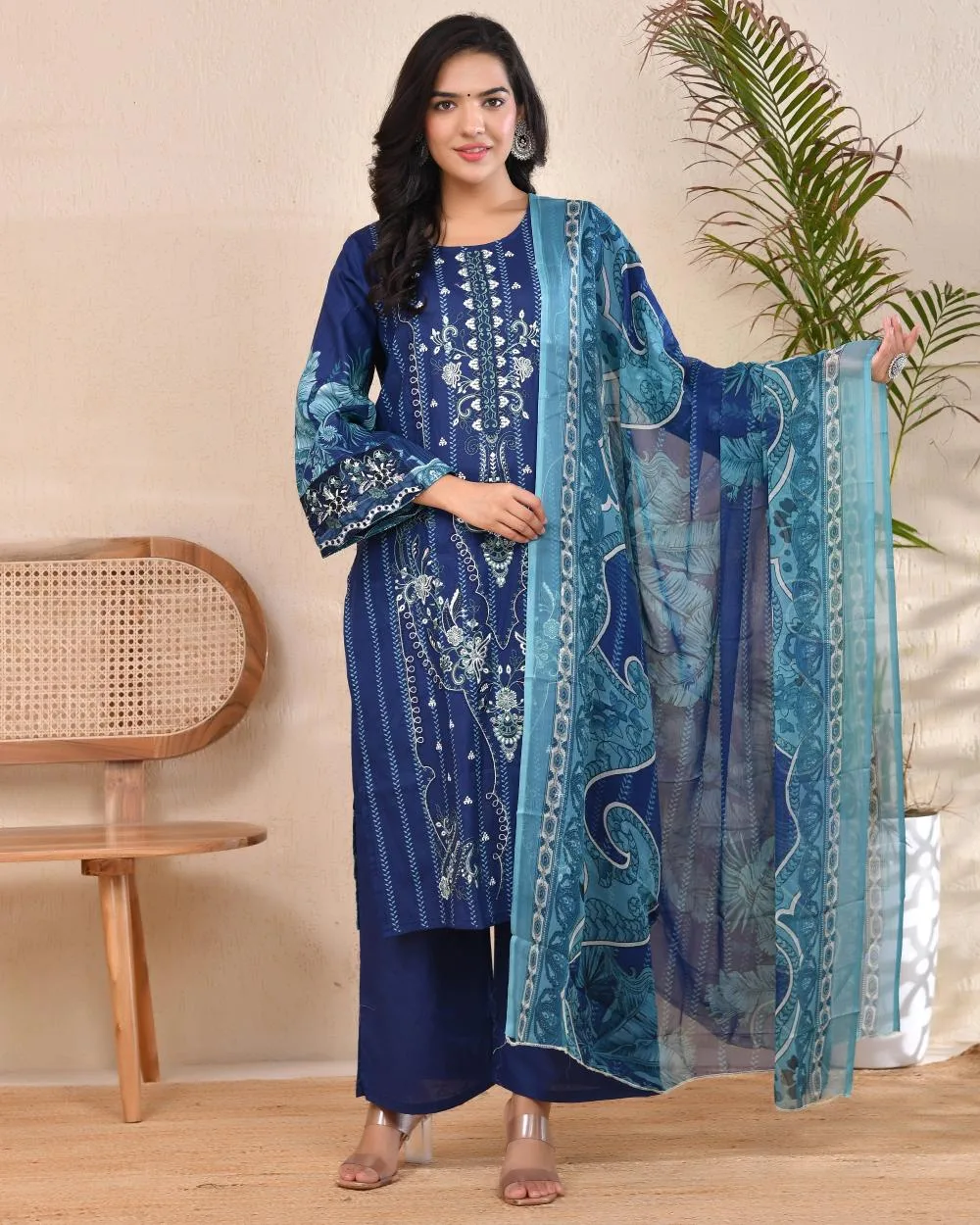 Ocean Majesty Embroidered Lawn Suit – Deep Blue 1 Ocean Majesty Embroidered Lawn Suit – Deep Blue