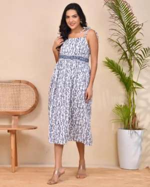 Blue Meadow Tie-Strap Dress