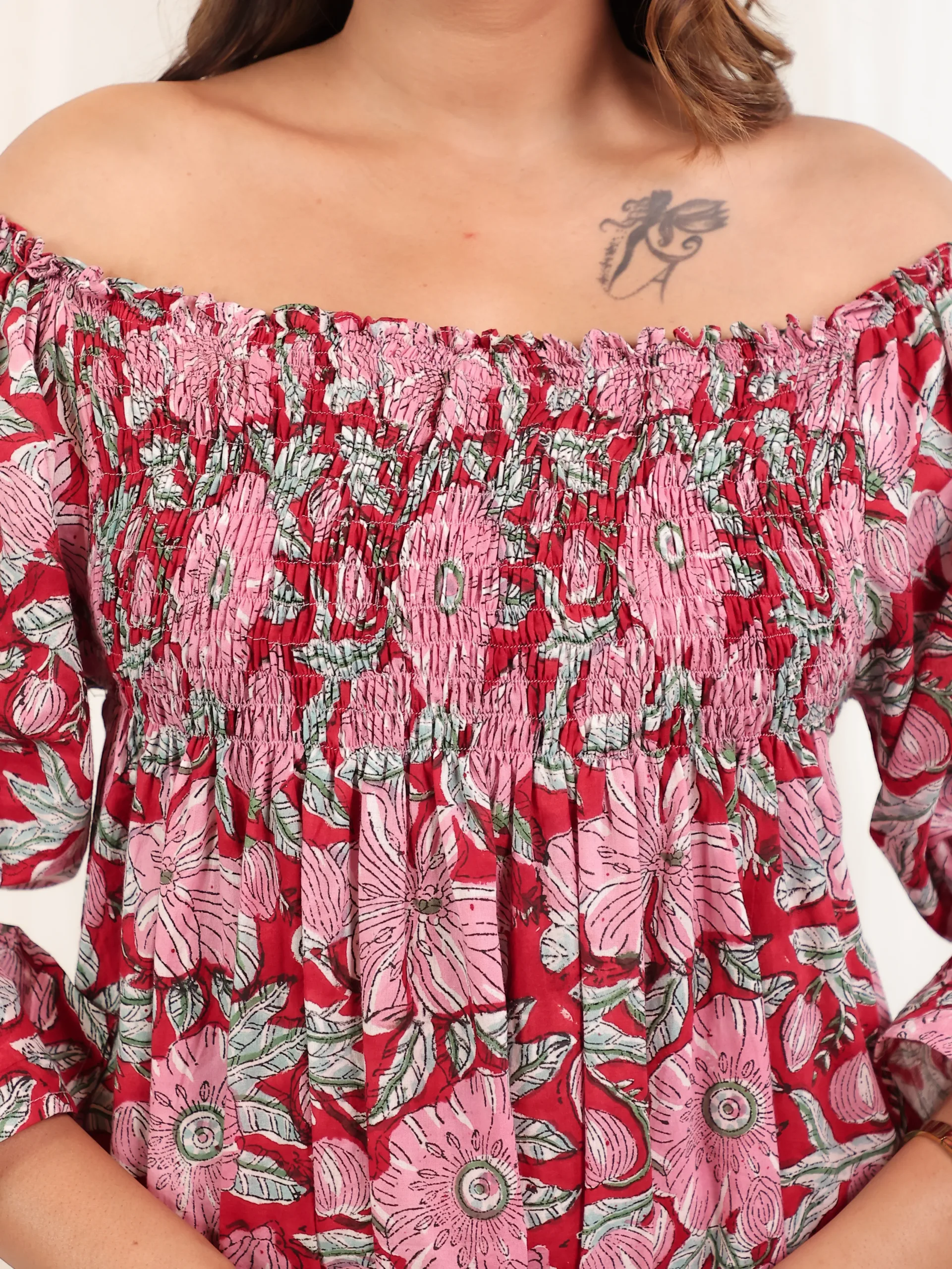 The Gulabi Breeze Off-Shoulder Dress 7 The Gulabi Breeze Off-Shoulder Dress - Image 7