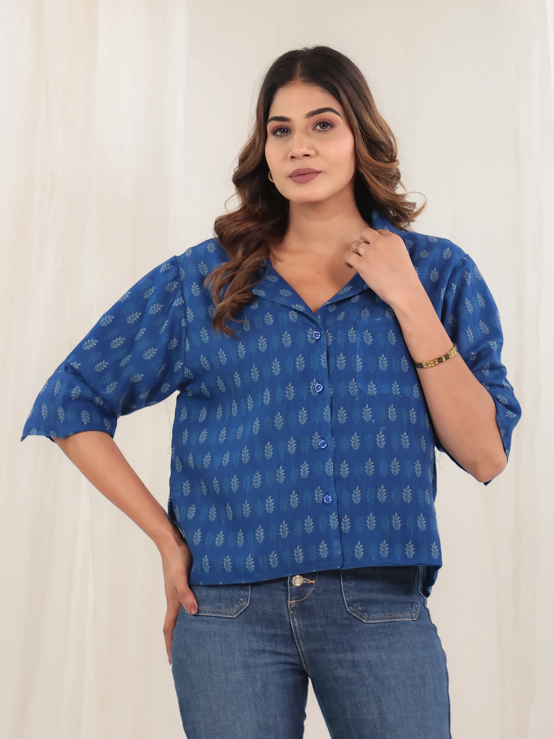 Indigo Whisper Digital Print Shirt Top 4 Indigo Whisper Digital Print Shirt Top - Image 4
