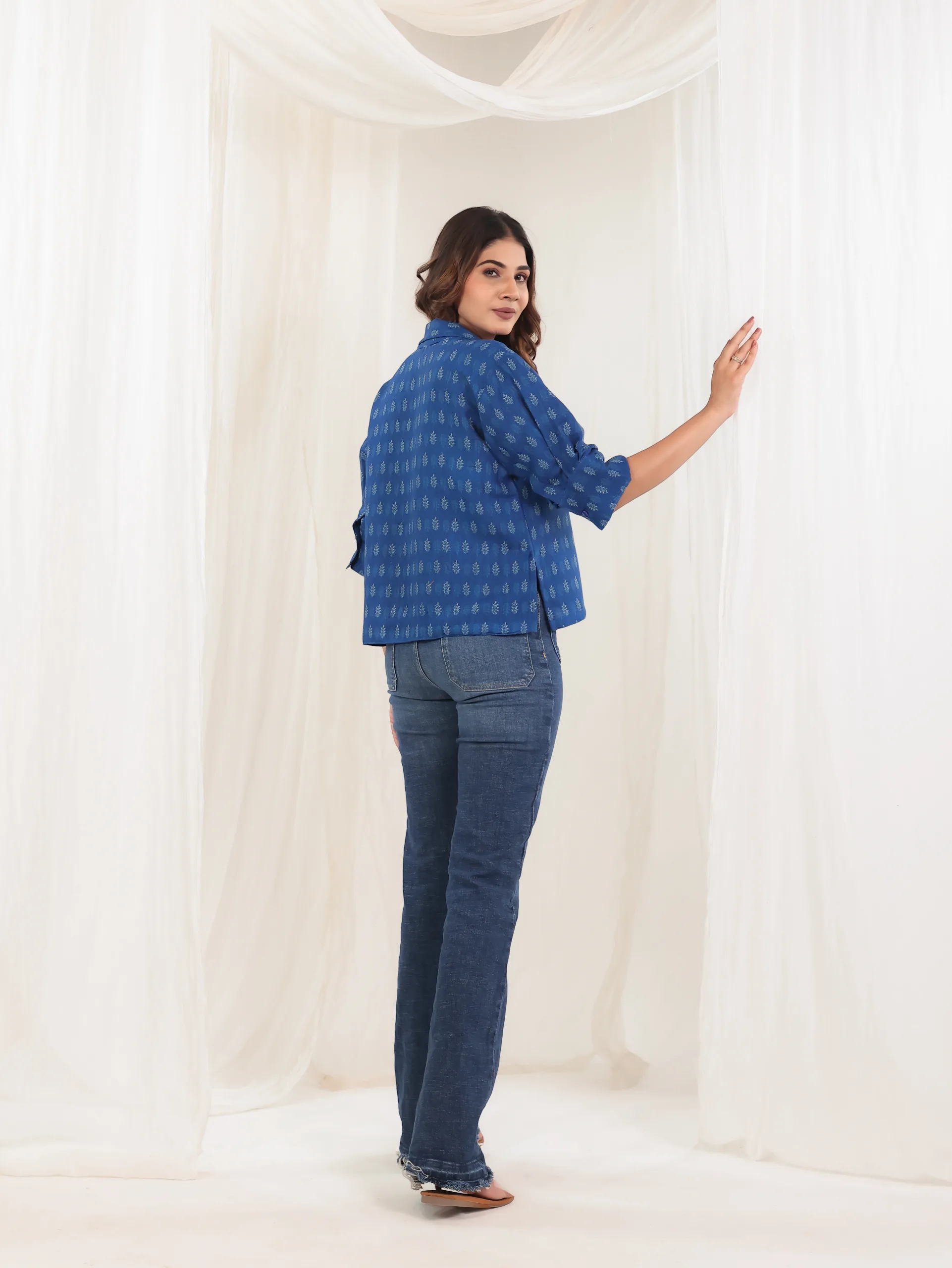 Indigo Whisper Digital Print Shirt Top 3 Indigo Whisper Digital Print Shirt Top - Image 3