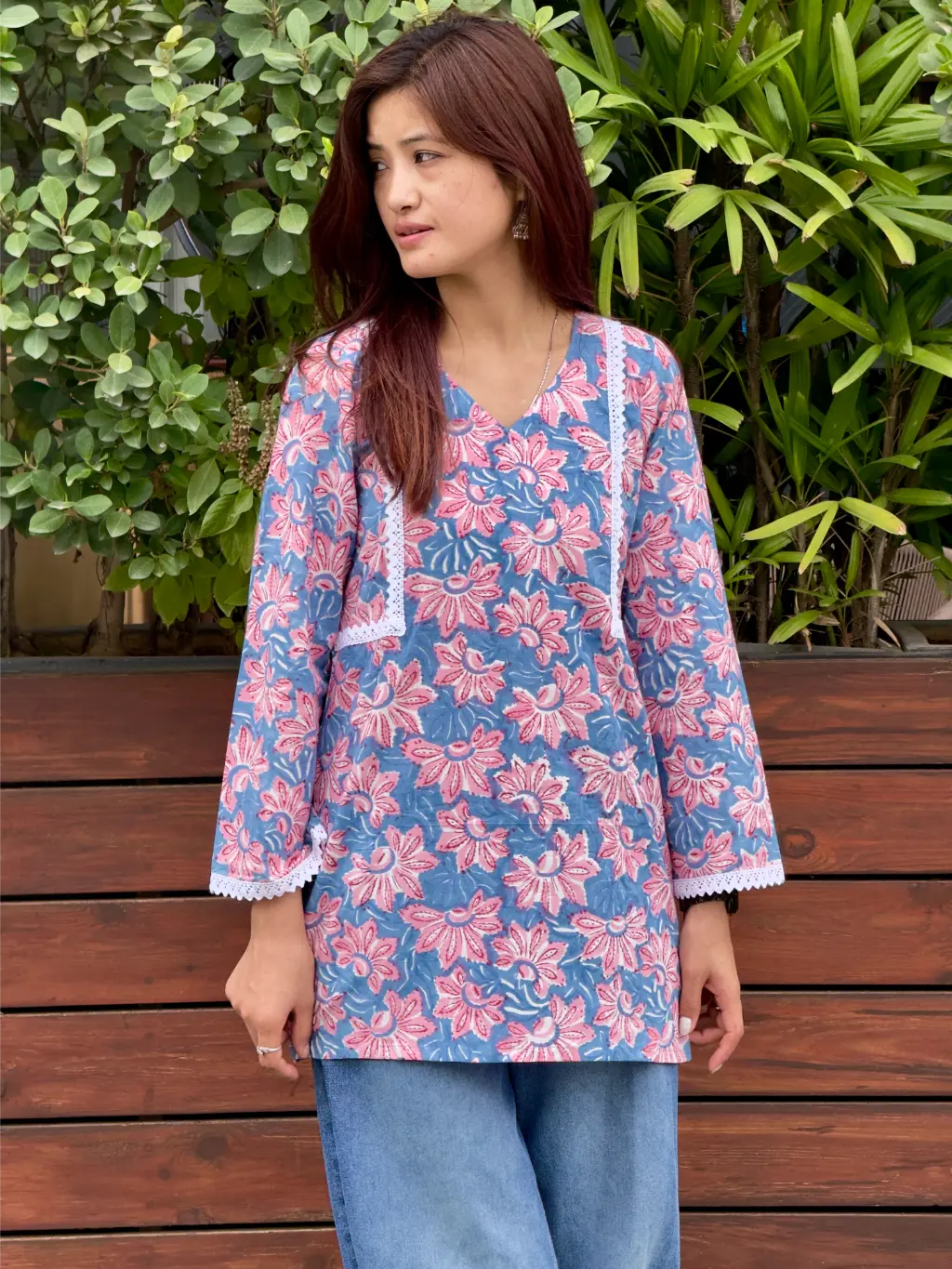 Blush Meadow Hand Block Printed Cotton Short Kurta 4 Blush Meadow Hand Block Printed Cotton Short Kurta