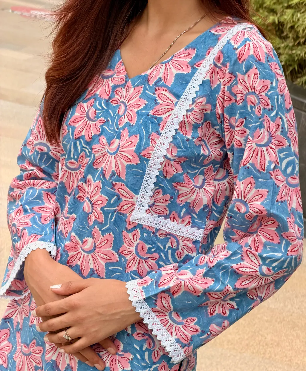 Blush Meadow Hand Block Printed Cotton Short Kurta 5 Blush Meadow Hand Block Printed Cotton Short Kurta