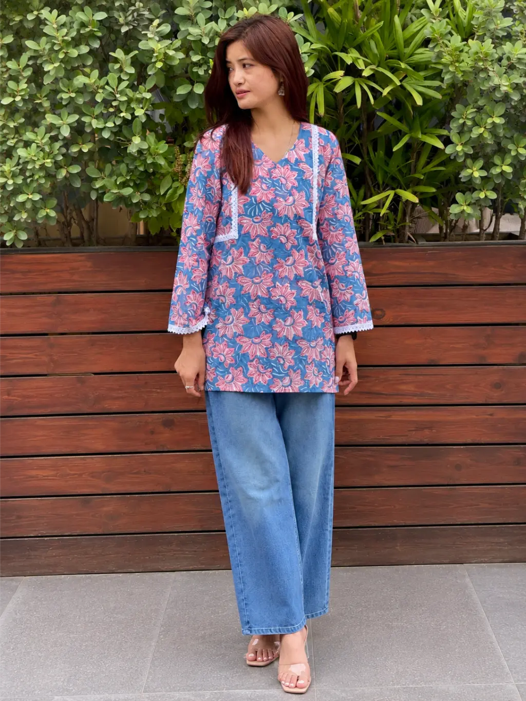 Blush Meadow Hand Block Printed Cotton Short Kurta 1 Blush Meadow Hand Block Printed Cotton Short Kurta