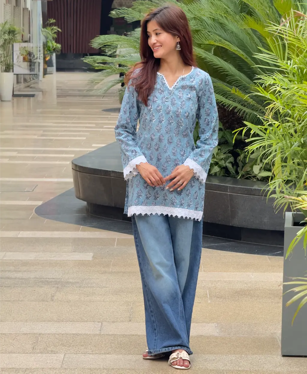 Celeste Fleur Hand Block Printed Cotton Short Kurta 2 Celeste Fleur Hand Block Printed Cotton Short Kurta