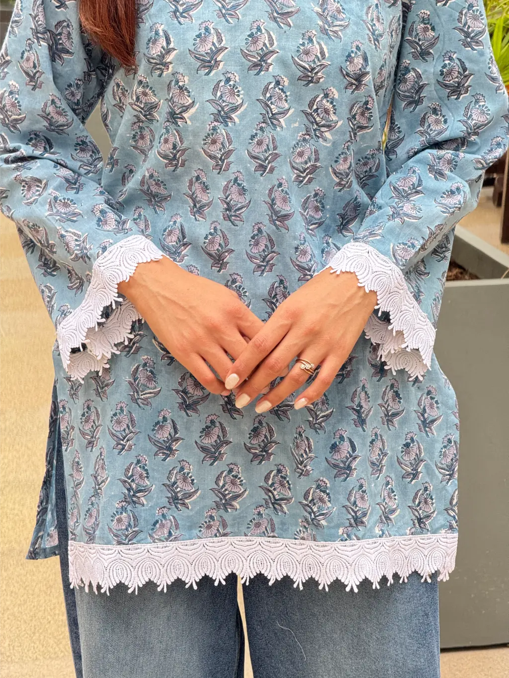 Celeste Fleur Hand Block Printed Cotton Short Kurta 6 Celeste Fleur Hand Block Printed Cotton Short Kurta