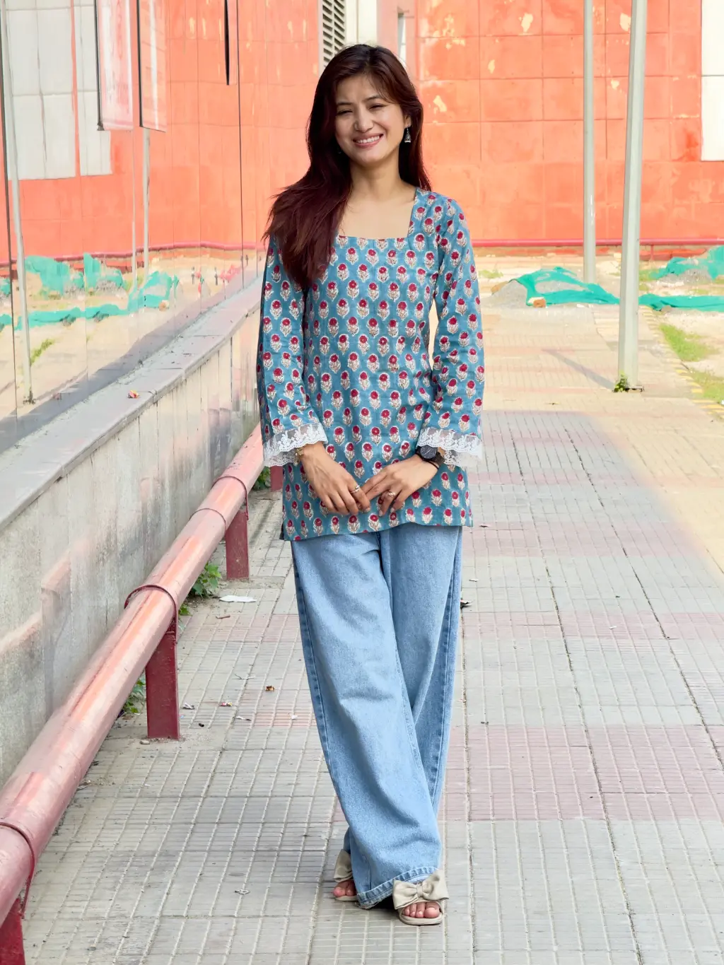 Gulrang Corset Hand Block Print Cotton Short Kurta 1 Gulrang Corset Hand Block Print Cotton Short Kurta