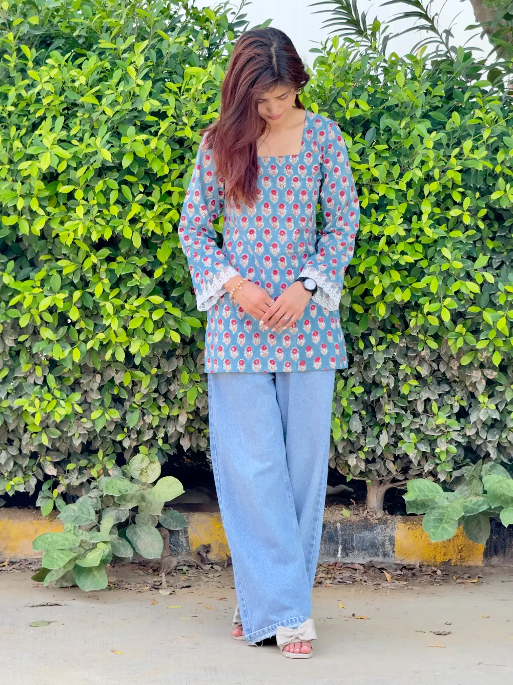 Gulrang Corset Hand Block Print Cotton Short Kurta 3 Gulrang Corset Hand Block Print Cotton Short Kurta