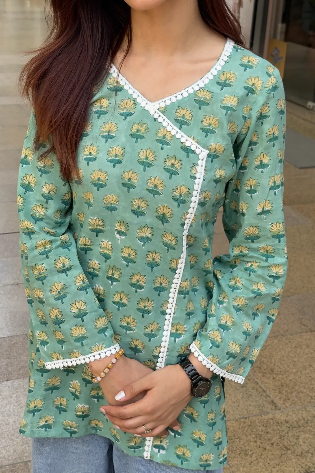 Meher Angrakha Hand Block Print Cotton Short Kurta 6 Meher Angrakha Hand Block Print Cotton Short Kurta