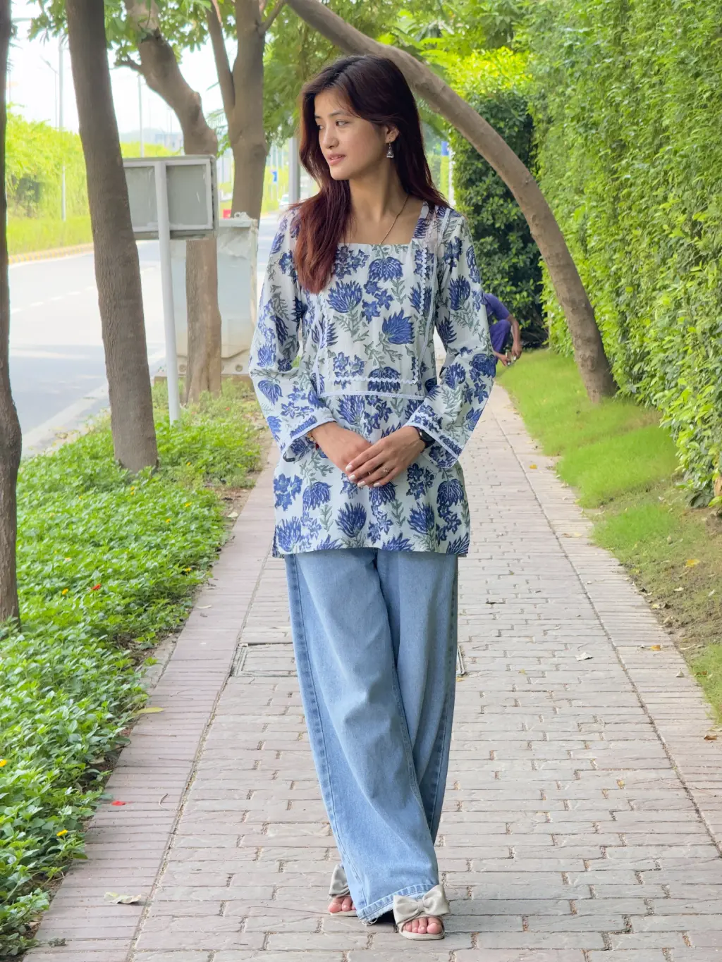 Noor Bloom Hand Block Print Cotton Short Kurta 1 Noor Bloom Hand Block Print Cotton Short Kurta