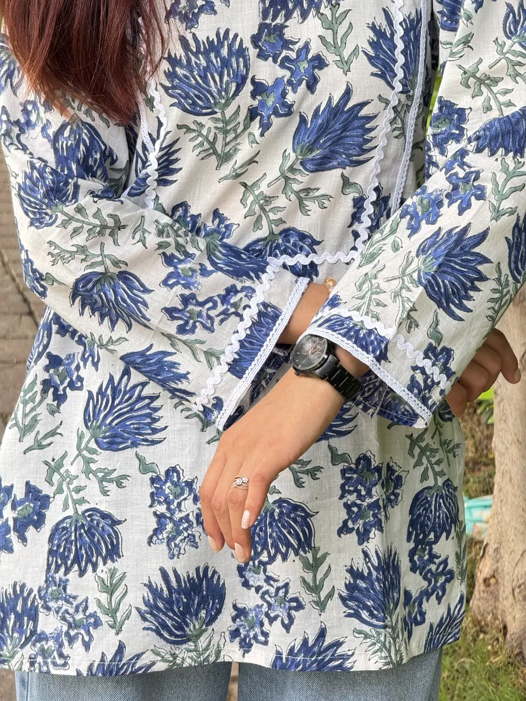 Noor Bloom Hand Block Print Cotton Short Kurta 6 Noor Bloom Hand Block Print Cotton Short Kurta