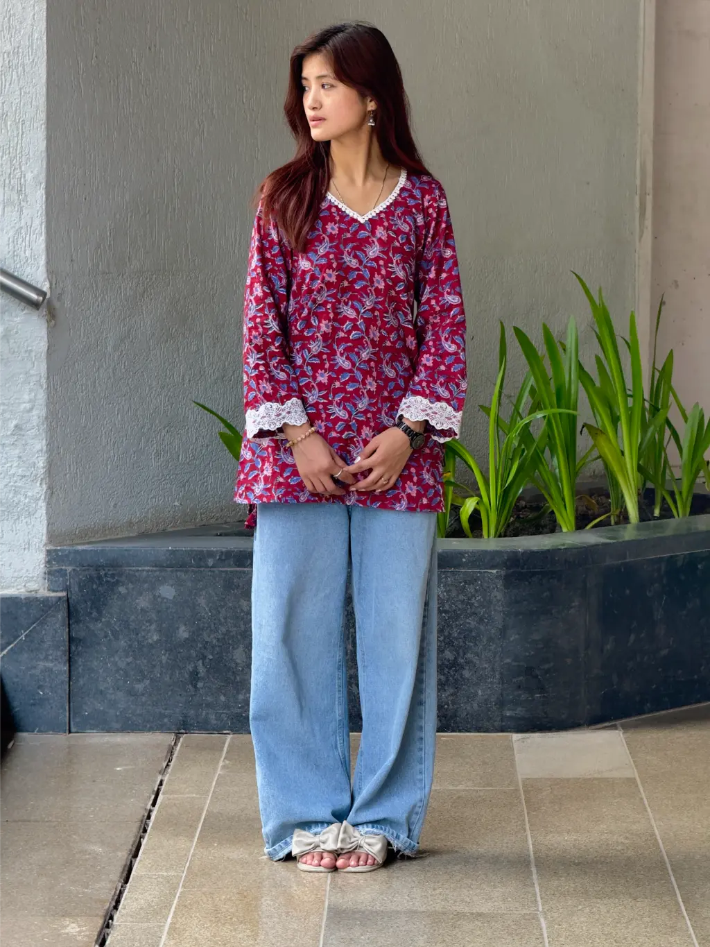 Ruhani Bloom Hand Block Print Cotton Short Kurta 3 Ruhani Bloom Hand Block Print Cotton Short Kurta