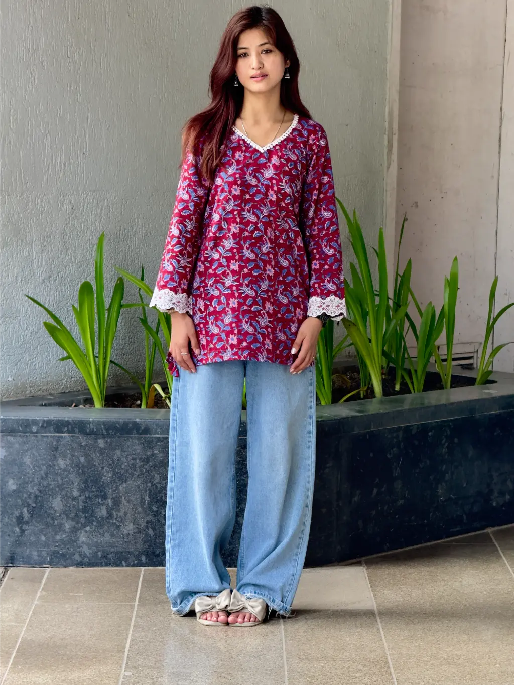 Ruhani Bloom Hand Block Print Cotton Short Kurta 1 Ruhani Bloom Hand Block Print Cotton Short Kurta